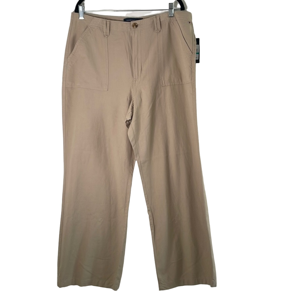 NWT Tommy Hilfiger Tan wide leg Pant SIZE 16 - Picture 1 of 9